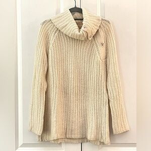 Gap Warm Cozy Wool Sweater w Cowl Neck
 & Button Details! So Soft - See Pics! LG